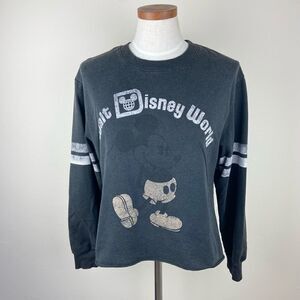 Disney Mickey Mouse Raw Hem Long Sleeve Top